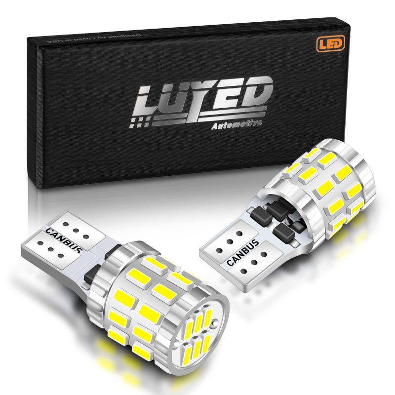 LUYED 194 LED Bulb Xenon White 9-30v Canbus Error Free W5W 168 2825 Led Bulbs for Dome Map Door Courtesy Trunk Parking License Plate Lights,Pack of 2 - Image 1
